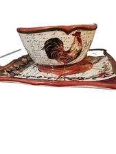 Certifiied International Salad Plate And Ice Cream Bowl Rooster