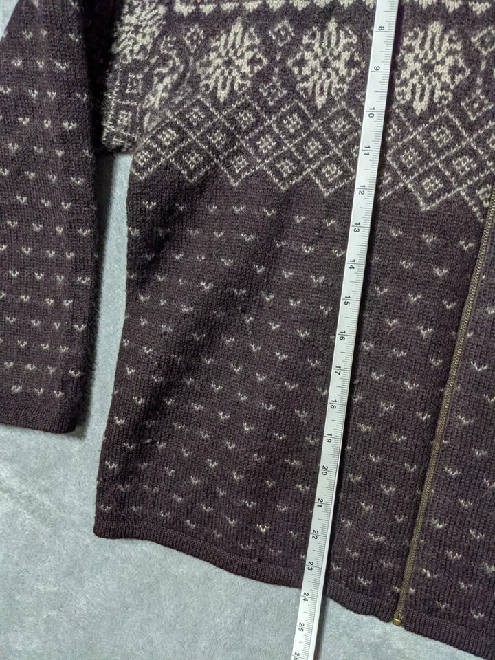 Винтажный CRYSTAL-KOBE свитер L (12-14) 100% шерсти женщин Henley Knitwear пуловер осени  - Изображение 2 из 4