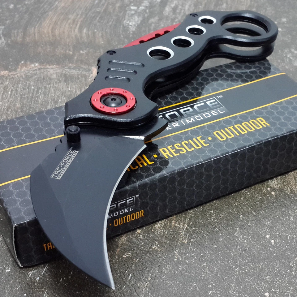 Тактический пружинный карманный нож Tac-Force Karambit черный/красный - Изображение 3 из 4