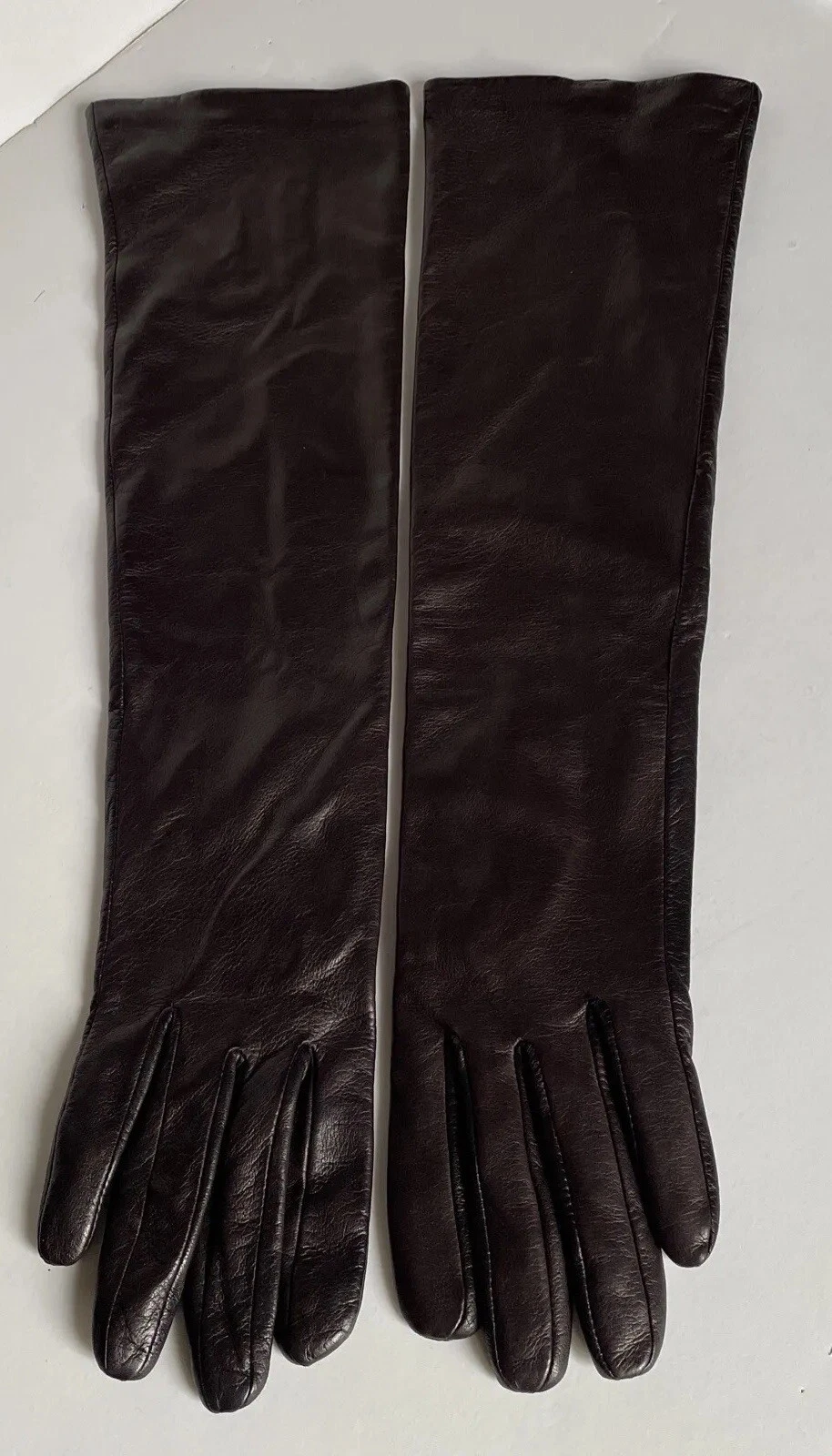 Maison Fabre Paris Lambskin Leather Silk Lined Gloves Size 6.5