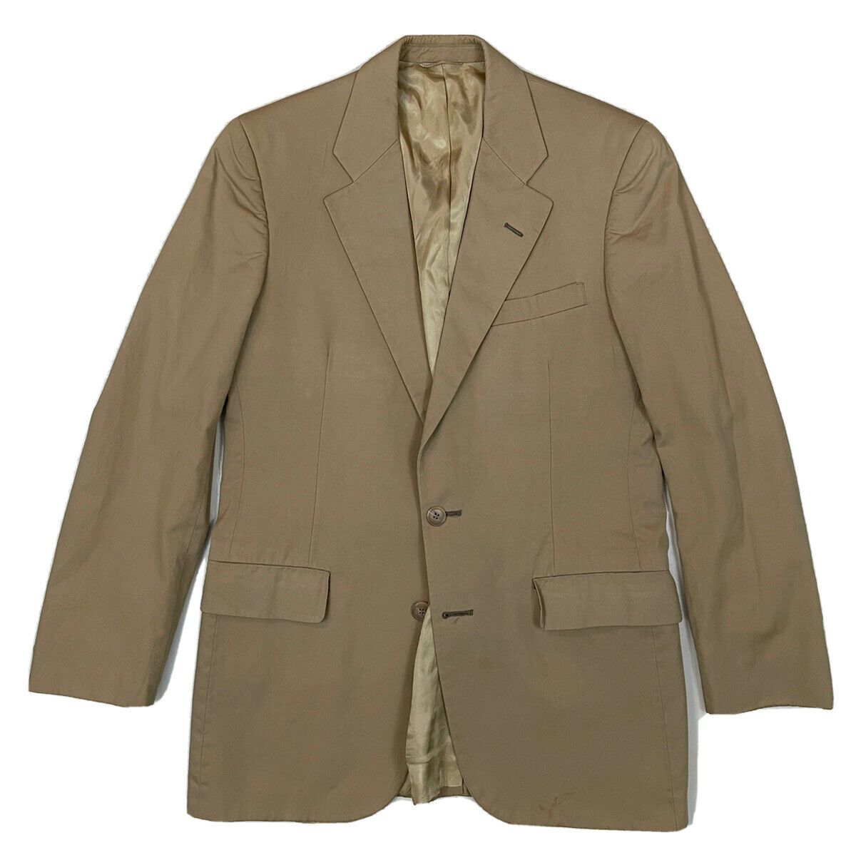 VTG Perry Ellis Tan Blazer Men 38R Sportscoat Cot… - image 1