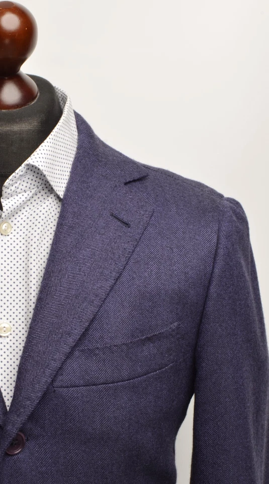 Luigi Borrelli Bespoke Herringbone Cashmere/Wool EU 44S UK 34S Blazer Jacket - Изображение 3 из 4