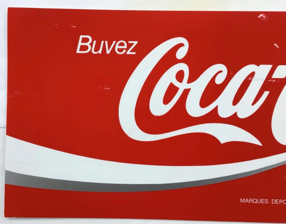 ANCIENNE PLAQUE PLEXIGLASS BUVEZ COCA COLA COKE MARQUES DÉPOSÉES 74 CM VINTAGE - Photo 2/4