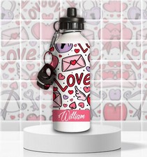 PERSONALISED CUSTOM PRINTED YOUR NAME WATER BOTTLE LOVE SPORTS EXERCISE FITNESS