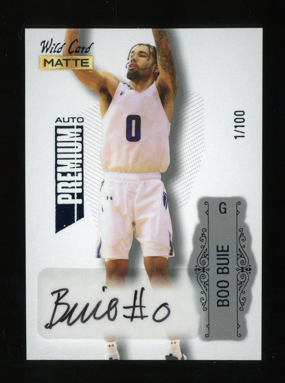2022-23 Wild Card Matte Draft Premium Blue Foil Boo Buie Auto Rookie 1/100