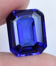 10.45Ct Natural Blue Ceylon Sapphire AGL Certified Emerald Cut Flawless Gemstone
