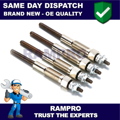Rampro 4x Diesel Heater Glow Plugs Fits Toyota Hiace (Mk4) 2.4 D