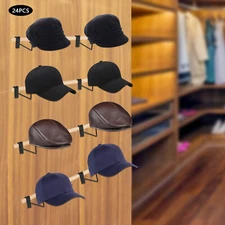 24pcs Hat Racks Hat Hanger Gridwall Hooks Slat Panels Cap Rack Retails Display