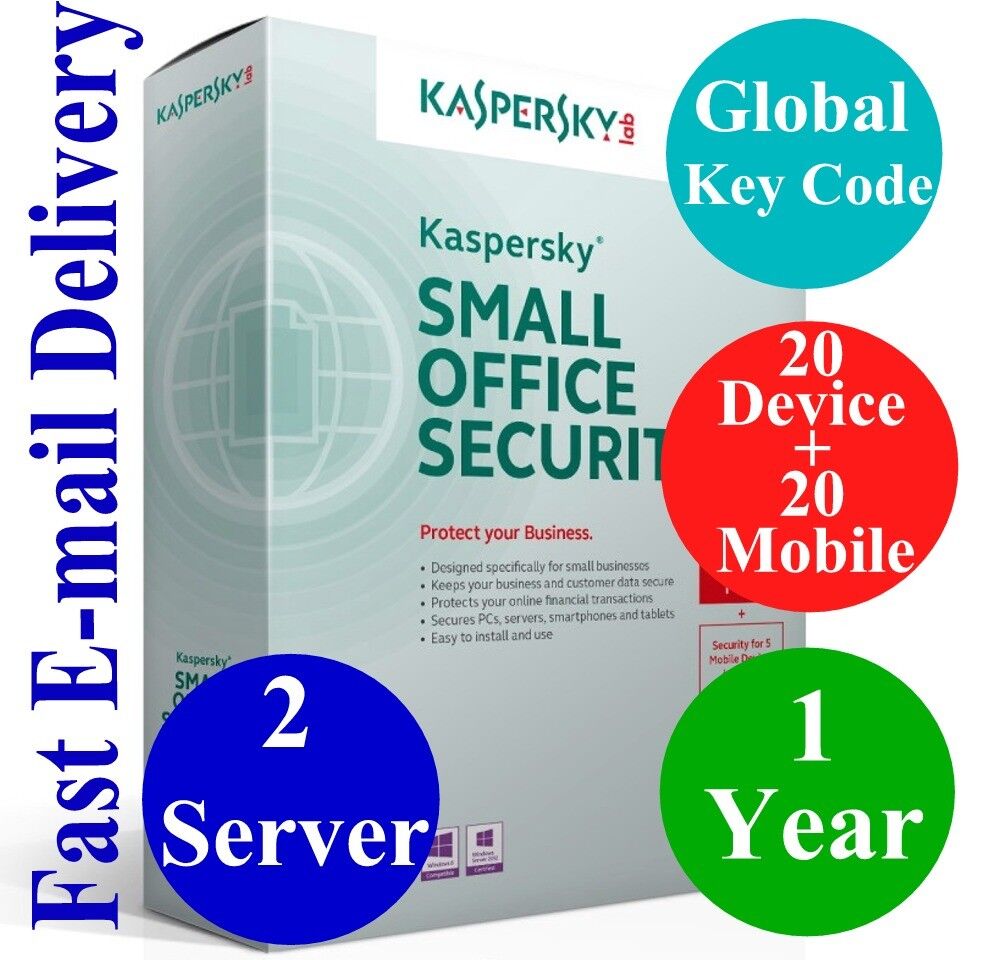 Kaspersky Small Office Security V8 2 Server/20 Dev+20 Mobil/1 Year Global Code