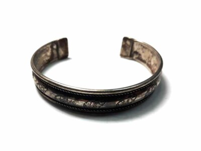 Bracelet 'Le Bain D'Argent' Indien Unique - Style Serpent, En Cuivre/laiton Argenté, Neuf