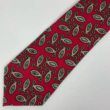 Vtg Appointed Apparel Red Blue Paisley Like Silk Tie 3.75 in wide