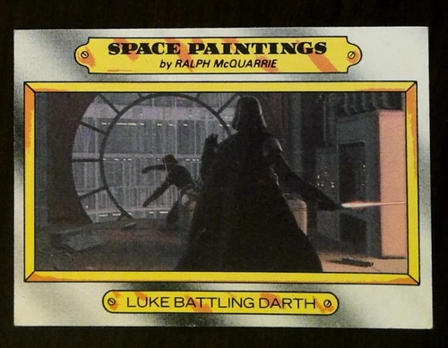 1980 Topps Empire Strikes Back Space Paintings #127 Luke Battling Darth