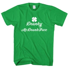 Drunky McDrunkface T-Shirt Funny St Patricks Day Clothing Drunk Boaty Men  L243