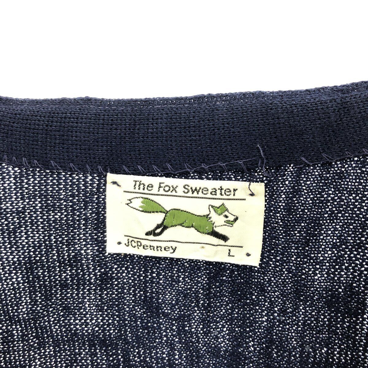 80'S JCPenney THE FOX Sweater knit cardigan men's L vintage 80'S JCPenney THE FOX Sweater knit cardigan men's L vintage