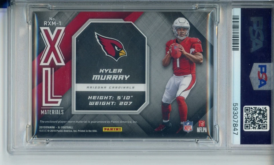 2019 Panini XR Kyler Murray Rookie XL Materials Patch #027/149 PSA 6 EX-NM N365 - Image 2 of 2