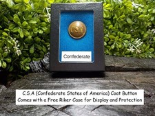 Confederate States of America Coat Button Loaded w/ Gold Free Button Riker Case
