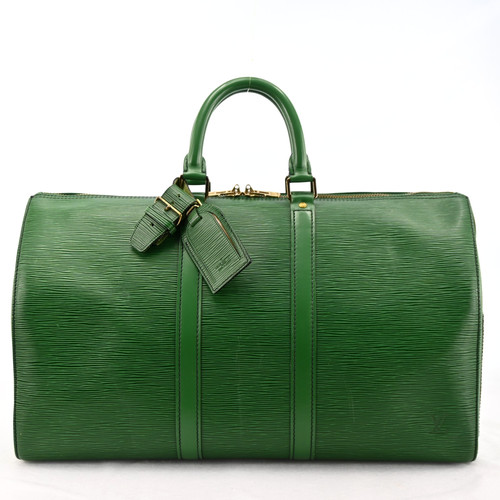 LOUIS VUITTON Epi Keepall 45 Boston Bag Green LV C1973SA806