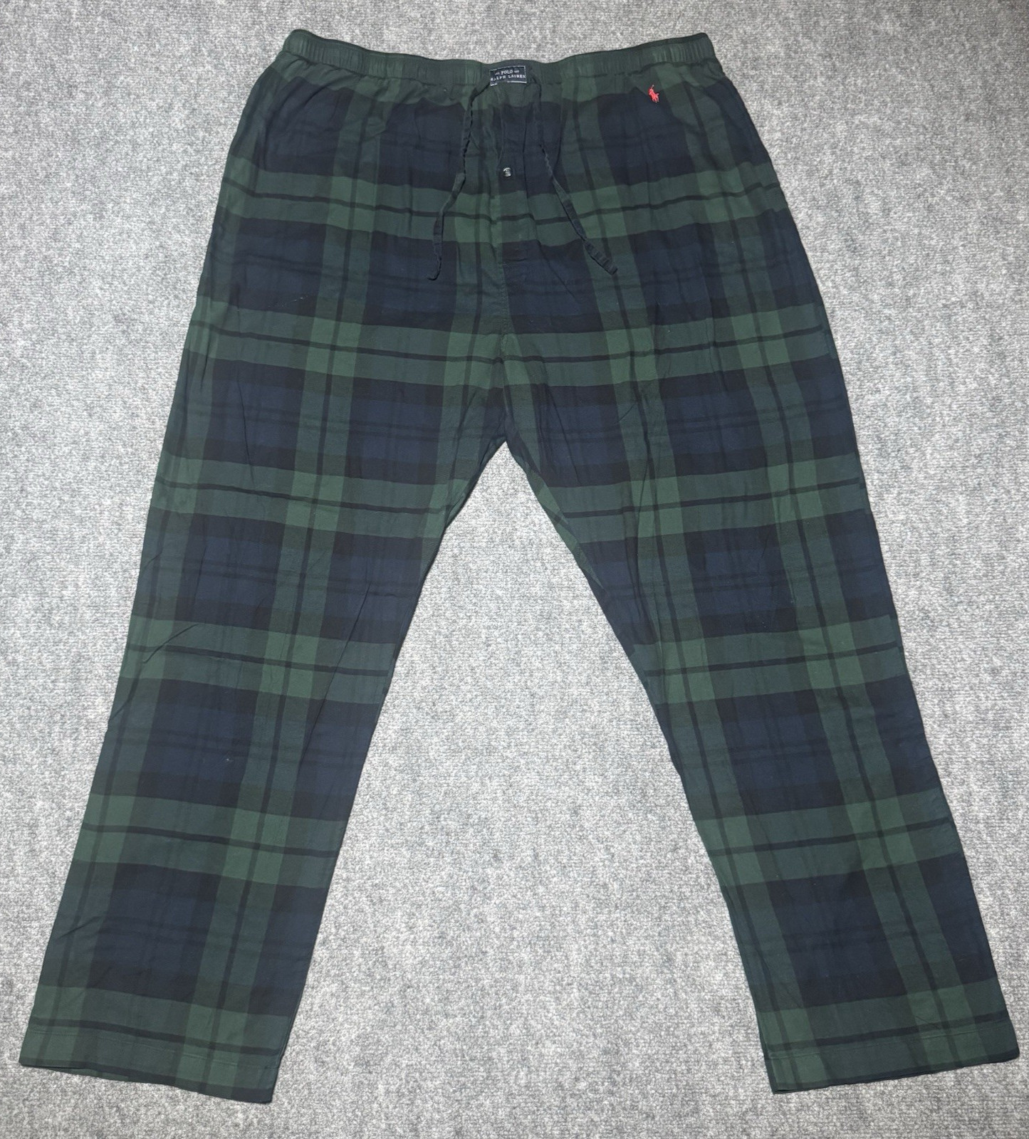 Polo Ralph Lauren Pants Mens 2XL Green Plaid Flannel Pajama Sleepwear Lounge