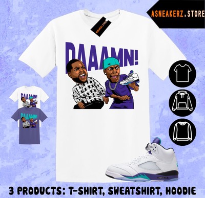 Shirt To Match AJ 5 Grape 2025 Sneaker Matching Tee Damn Meme Friday T-Shirt
