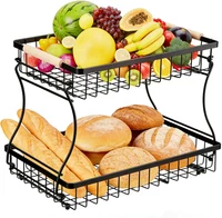 Obstkorb, 2 StöCkig Mit Holzgriffen FüR KüChe, Bad & Mehr - ObststäNder