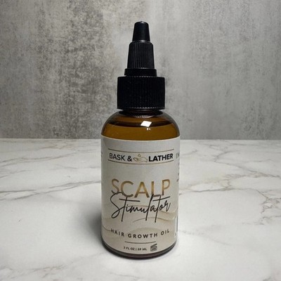 Bask & Lather Scalp Stimulator Hair Growth Oil w/ Rosemary & Peppermint 2 fl oz