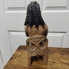 Unique Vintage Hand Carved Wood Drummer Figure Tribal Folk Art Sculpture Statue  — photo 4