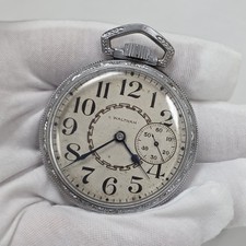1908 Antique Waltham 16s 7j Model 1908 Grade 610 Pocket Watch Mechanical Wind