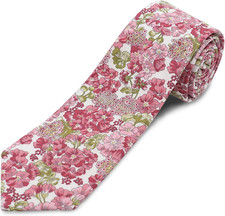 Cotton Floral Ties for Men 2.76" Men's Skinny Tie Linen Flower Printed Neck Tie