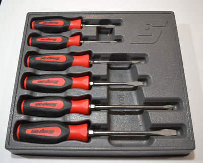 #ad SNAP ON TOOLS USA 6pc RED Soft Grip Combination Screwdriver Set SGDX60BR $134.95