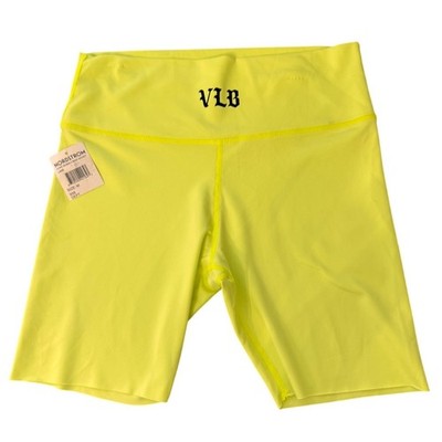 New VIVA LA BONITA Lime Yellow Hype Bike Shorts Size M