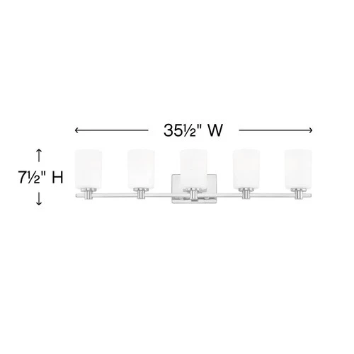 Hinkley Karlie 35 1/2" Wide Chrome 5-Light Bath Light - Picture 5 of 10