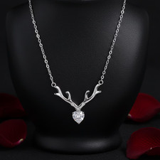 Collier animal romantique FN diamant or blanc 14 carats et diamant taillé...