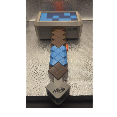 Minecraft lot - Nerf Hammer, Axe, and Blue Sword