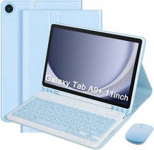 Samsung Galaxy Tab A9 Plus 11" 2023 Case, Blue, with Detachable Wireless Keyboar