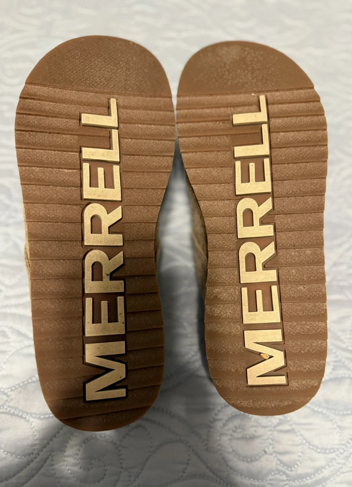 Merrell Women's Juno Clog Size 7.5 Camel Tan Suede with Sherpa Sole! Worn Twice! - Image 4 of 4