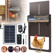 Automatic Chicken Coop Door Solar Powered Opener with Timer Light Sensor Remote