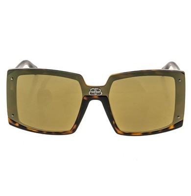 BALENCIAGA BB0081S Square Brown Gold Mirror Oversized 0081