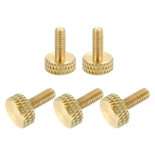 5Pcs Brass Knurled Thumb Screws, M3x8mm Flat Grip Bolt Knobs Fasteners