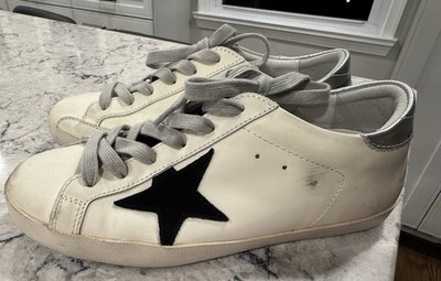 Size 38 - Golden Goose Super Star With Silver Heel Tab - Minor Flaws