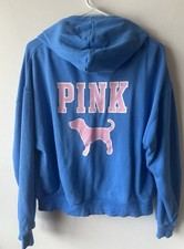 Victoria’s Secret PINK, Limited Edition Blue Charge Pink Throwback Logo Hoodie S