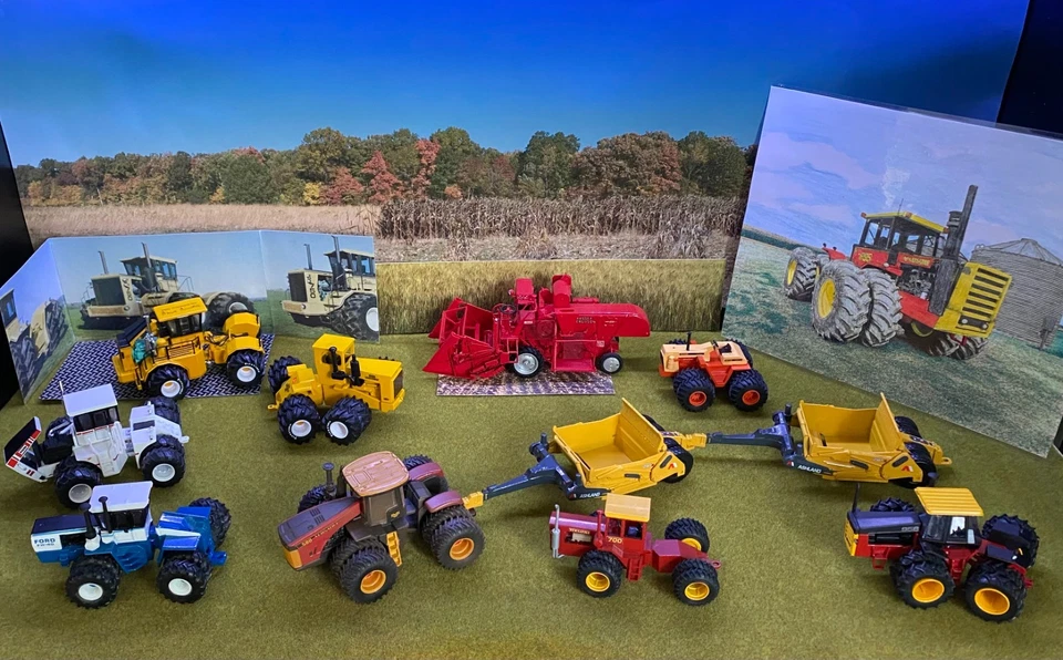 Eight 1-64 premium 4 WD tractors & One 1-43 MF 830 open station vintage combine - Image 4 of 4