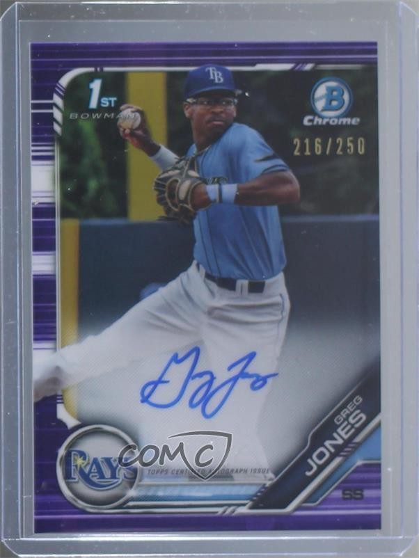2019 Bowman Draft Chrome Pick Purple Refractor /250 Greg Jones #CDA-GJ Auto z5m