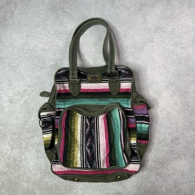 Billabong Striped Tote Bag Purse Handbag Book Bag Travel Billa bong Colorful