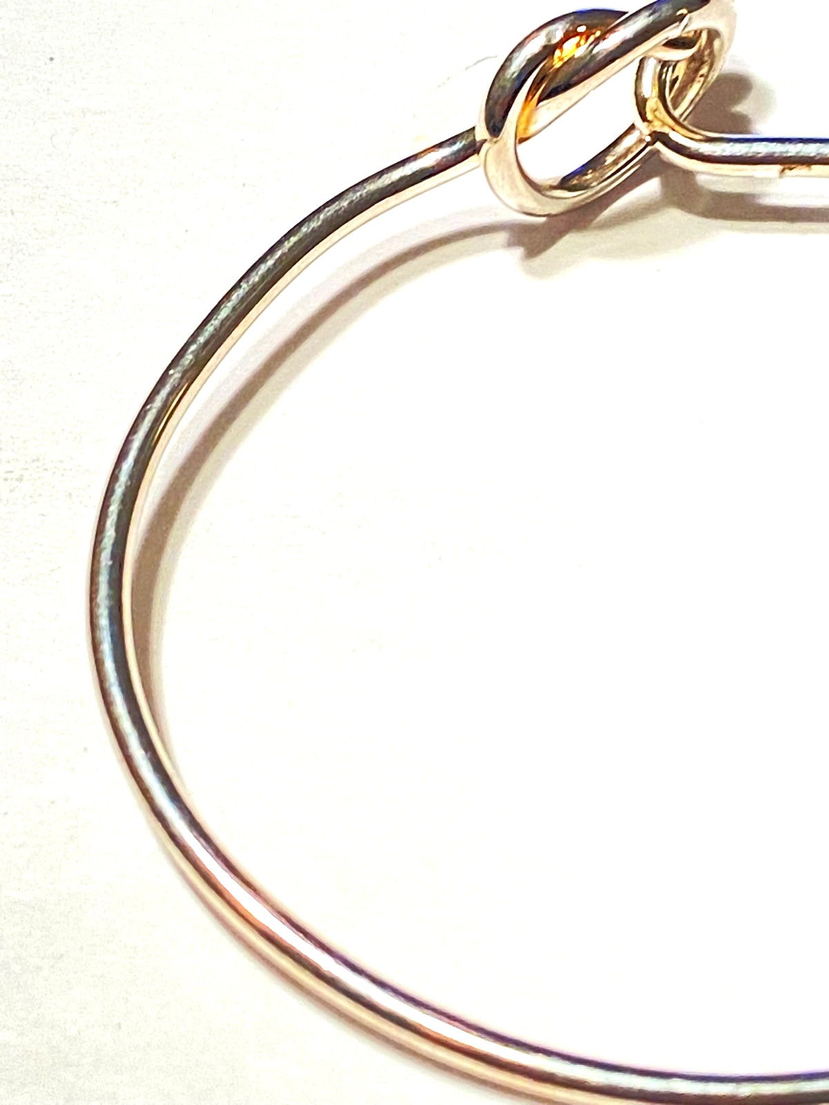 Bangle Bracelet Silver Tone Hook Under Loop Style - image 4