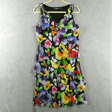 Lauren Ralph Lauren Floral Dress 8 Multicolor Sheath Ruffle Wedding Guest Party