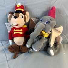Disney Store Dumbo and Timothy Mouse Mini Bean Bag Plush Set NWT 7-8 Inch