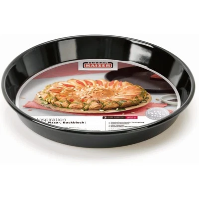 KAISER Pizzablech Backblech INSPIRATION 32cm rund emailliertem Stahl Kuchen Auf