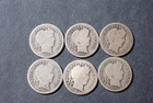 LOT OF 6 SILVER BARBER DIMES 1910 11 12 13 14 16 GOOD COND SET RGR 497