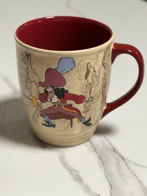 Rare Disney Store Classic Authentic Captain Hook Character Sketch Coffee Mug