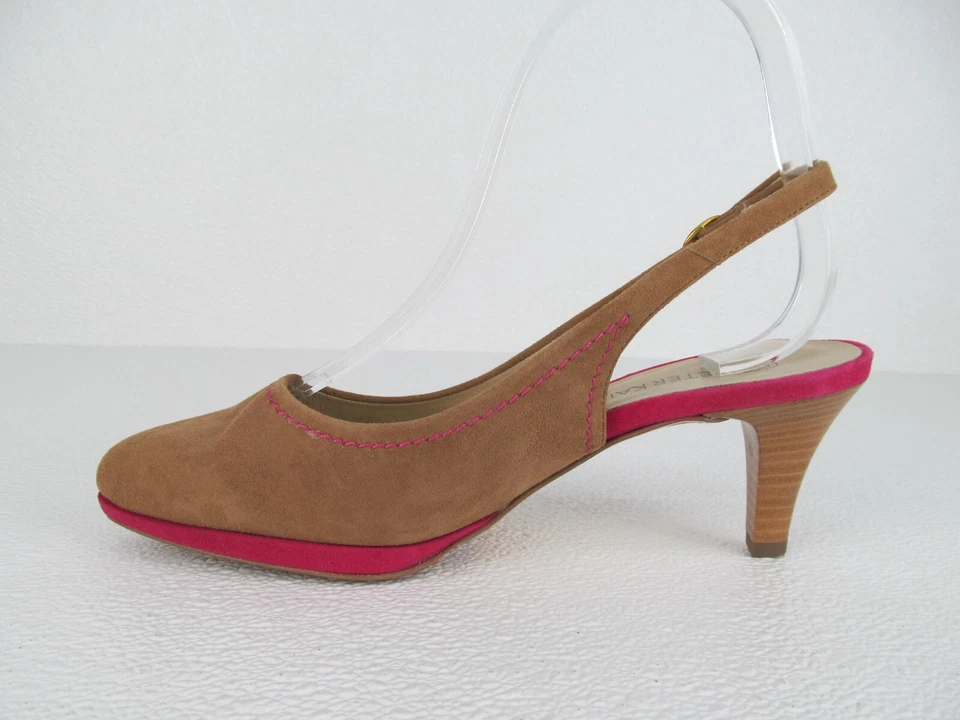 Peter Kaiser Mujer’s Tacones Cordones Beige Marrón y Rosa Gamuza Talla US 6B Nuevos Foto 3 de 4